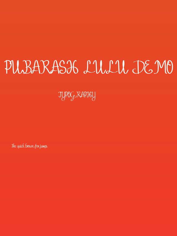 Pubarash Lulu Demo Poster