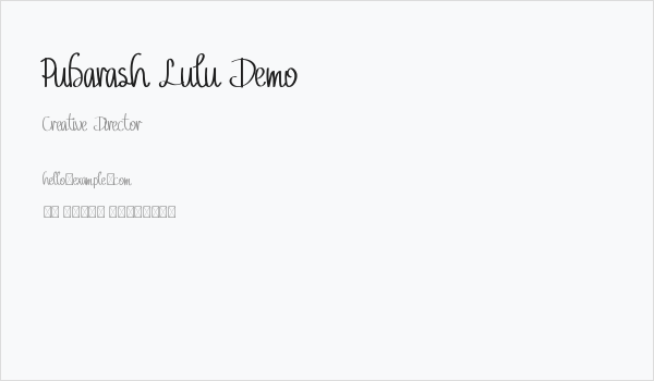 Pubarash Lulu Demo Business Card