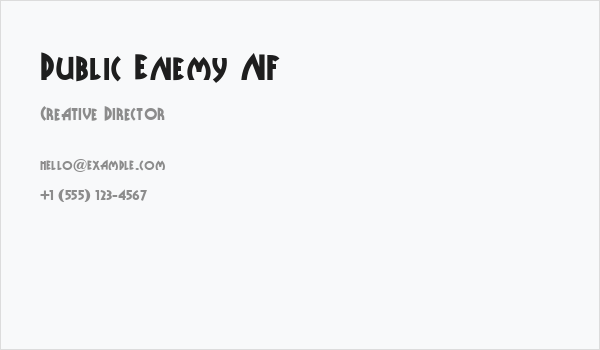 Public Enemy NF Business Card