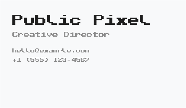 Public Pixel Business Card