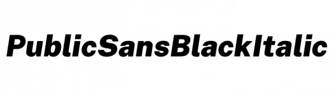 Public Sans Black Italic  Frei Schriftart Herunterladen