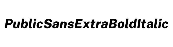 Public Sans ExtraBold Italic  Descarca Fonturi Gratis
