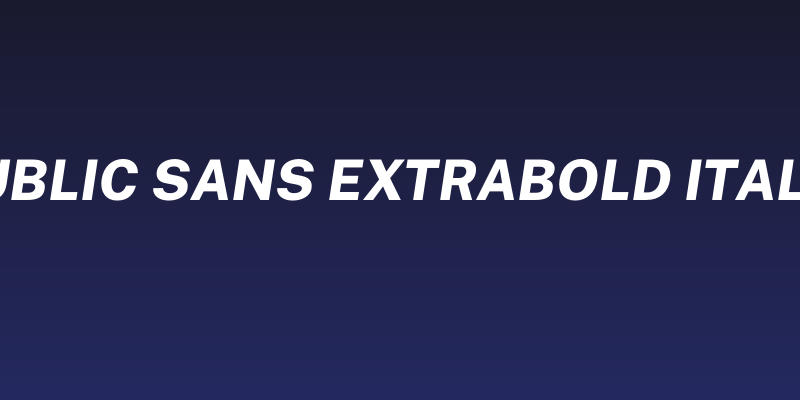 Public Sans ExtraBold Italic Social Header
