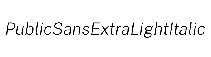Public Sans ExtraLight Italic  font caratteri gratis