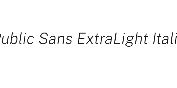 Public Sans ExtraLight Italic Logo
