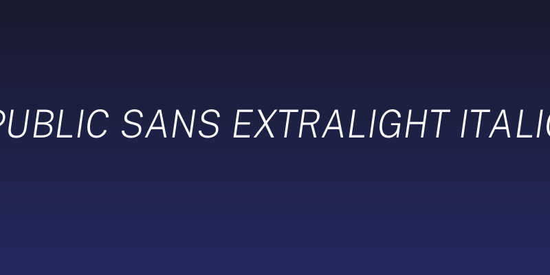 Public Sans ExtraLight Italic Social Header