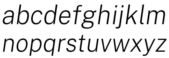 Public Sans ExtraLight Italic Font LOWERCASE