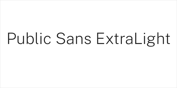 Public Sans ExtraLight Logo
