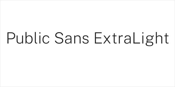 Public Sans ExtraLight Logo