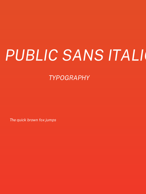 Public Sans Italic Poster
