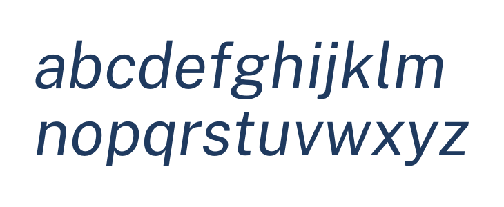 Public Sans Italic Lowercase