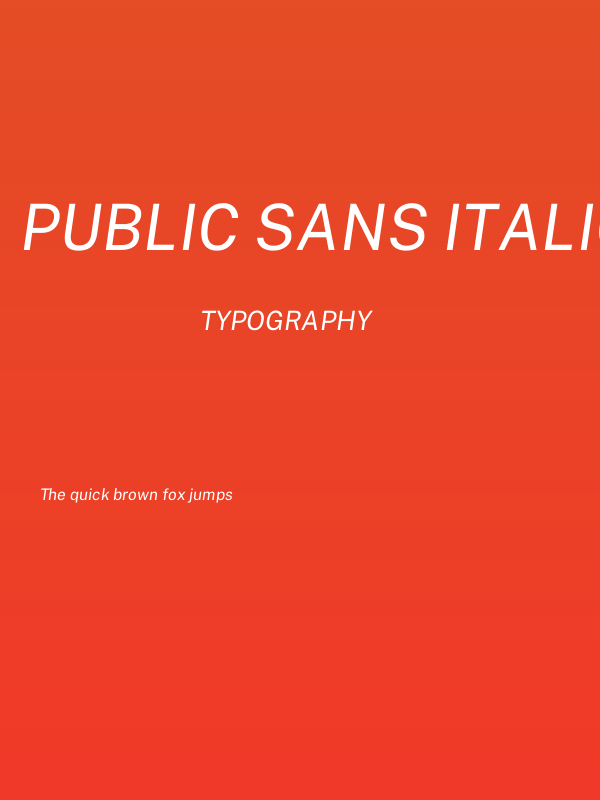 Public Sans Italic Poster