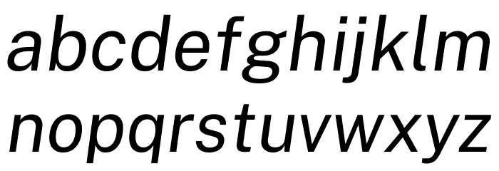 Public Sans Italic Font LOWERCASE