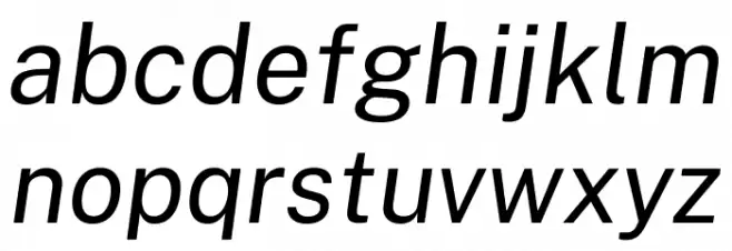 Public Sans Italic Caratteri MINUSCOLO
