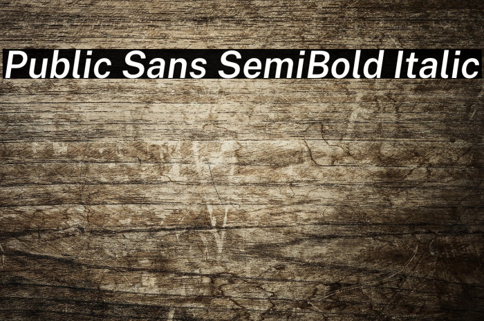 Public Sans SemiBold Italic Example 2