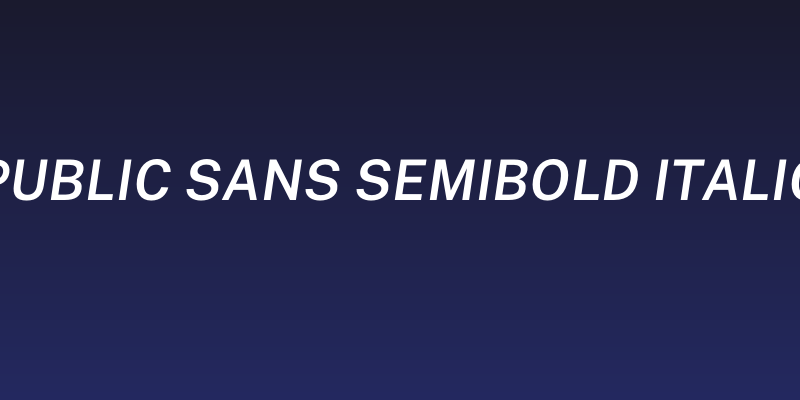 Public Sans SemiBold Italic Social Header