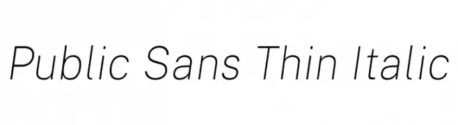 Public Sans Thin Italic  免费字体下载