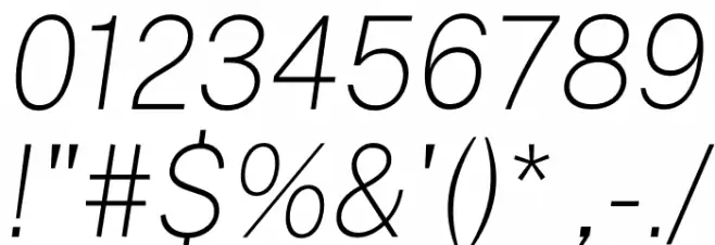 Public Sans Thin Italic Font OTHER CHARS