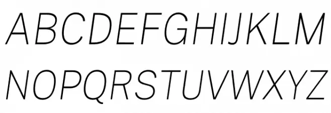 Public Sans Thin Italic Schriftart Groß