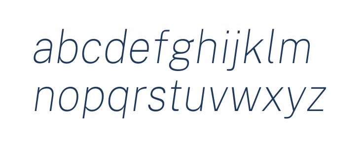 Public Sans Thin Italic Lowercase