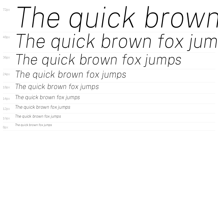 Public Sans Thin Italic Waterfall