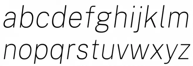 Public Sans Thin Italic Caratteri MINUSCOLO