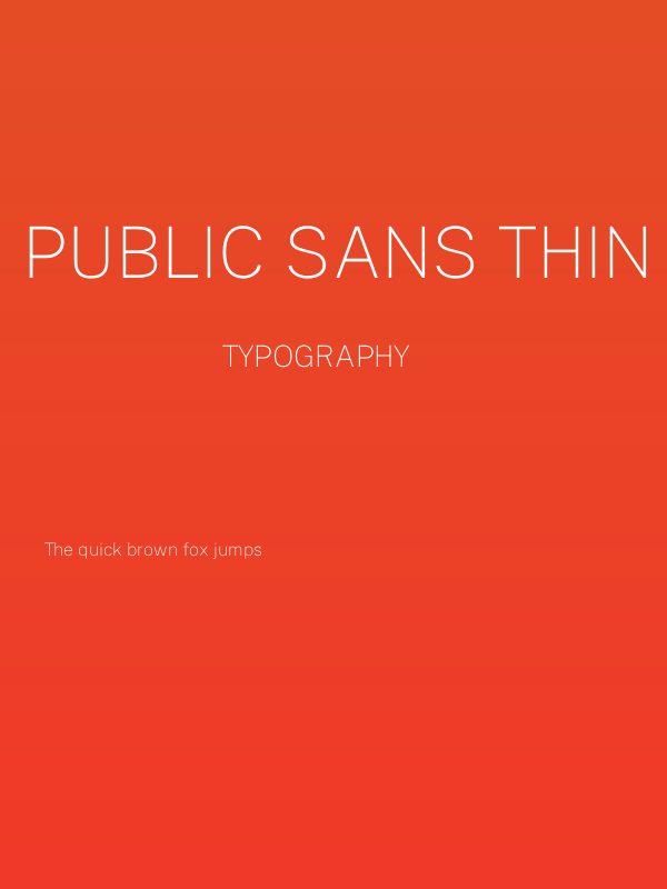 Public Sans Thin Poster