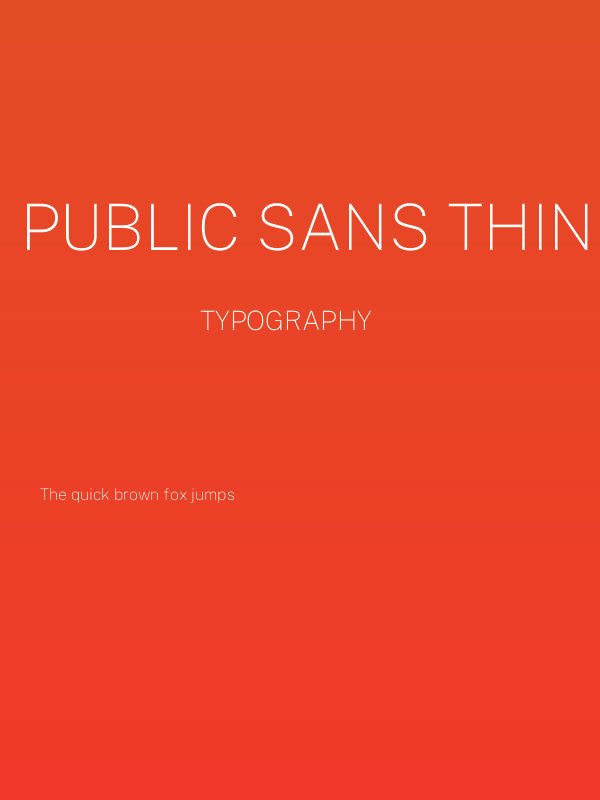 Public Sans Thin Poster