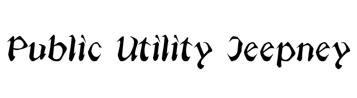 Public Utility Jeepney  Frei Schriftart Herunterladen