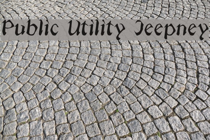 Public Utility Jeepney Font examples