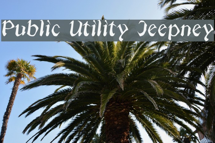 Public Utility Jeepney Font examples