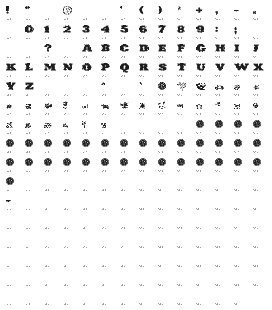 Puchakhon HYPNOSIS Character Map