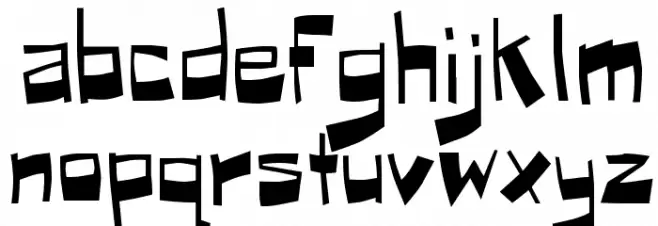 Puckfont Schriftart Kleinbuchstaben