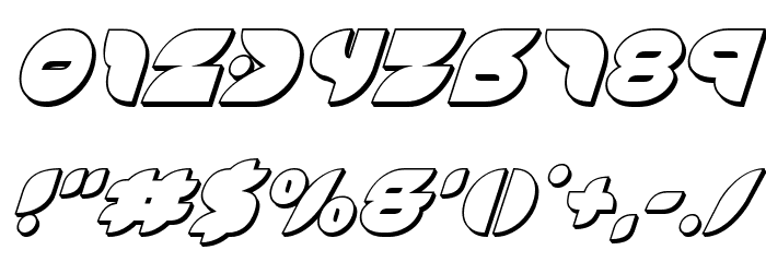 Puff Angel 3D Italic Font OTHER CHARS