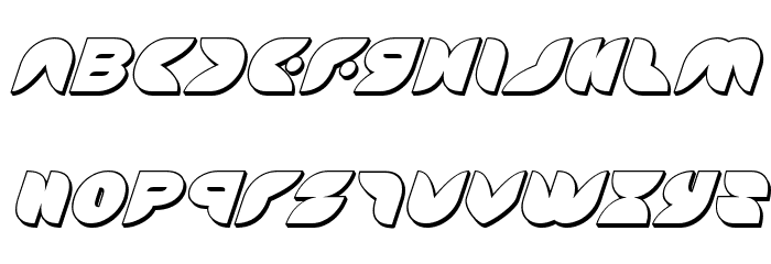 Puff Angel 3D Italic Font LOWERCASE