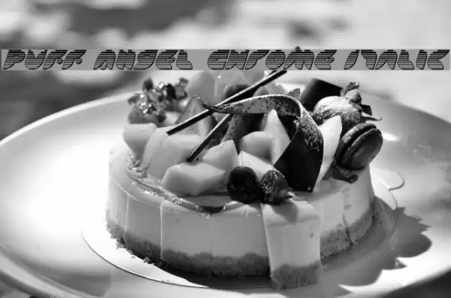 Puff Angel Chrome Italic Font examples