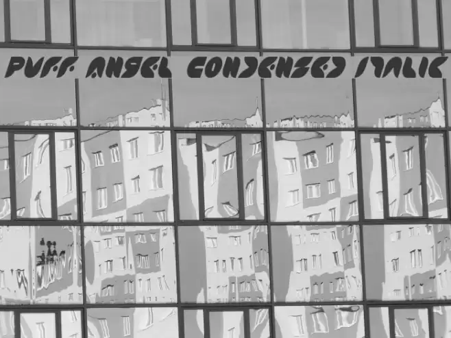 Puff Angel Condensed Italic Font examples