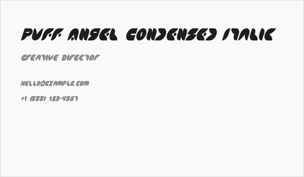 Puff Angel Condensed Italic Business Card