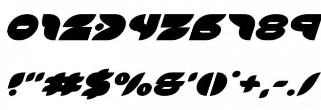 Puff Angel Expanded Italic Font OTHER CHARS