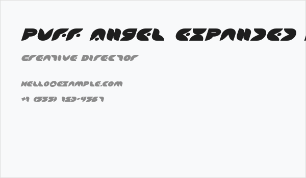 Puff Angel Expanded Italic Business Card
