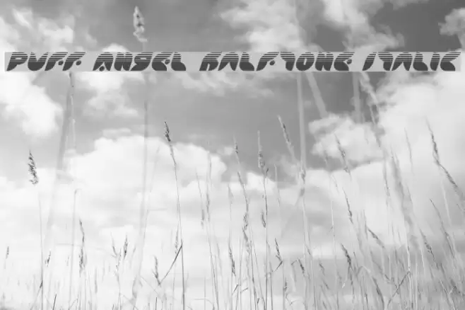 Puff Angel Halftone Italic Font examples
