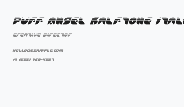 Puff Angel Halftone Italic Business Card