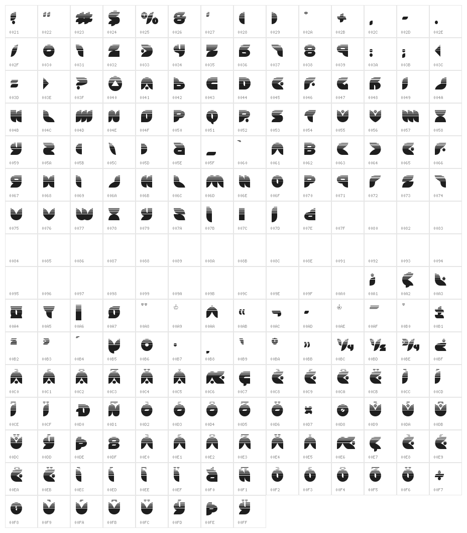 Puff Angel Halftone Character Map