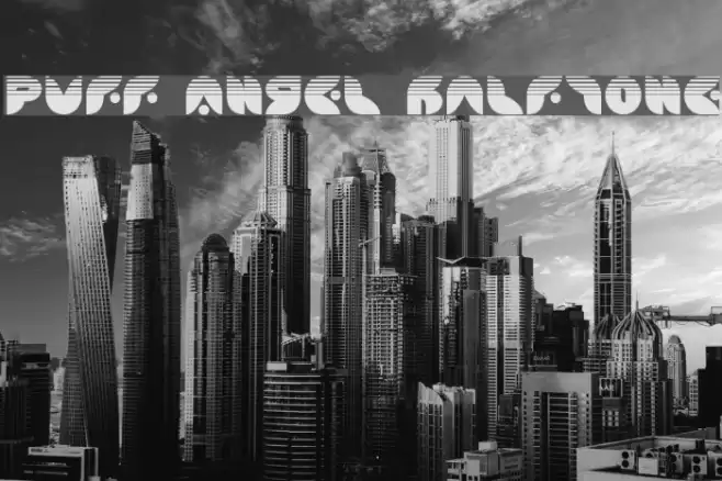 Puff Angel Halftone Font examples