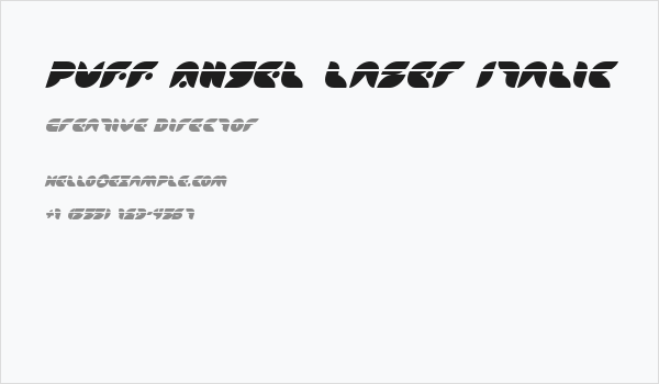 Puff Angel Laser Italic Business Card
