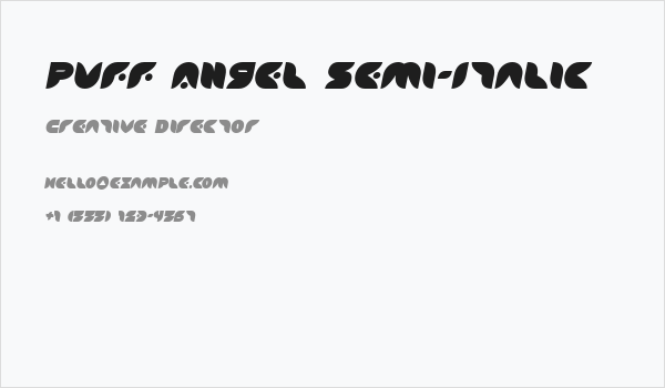 Puff Angel Semi-Italic Business Card