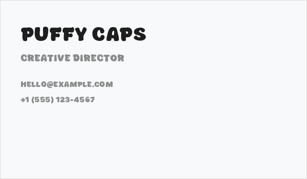 Puffy Caps Business Card