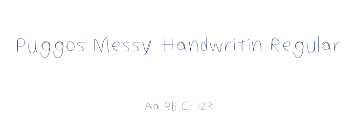 Puggos Messy Handwritin Regular Font Preview