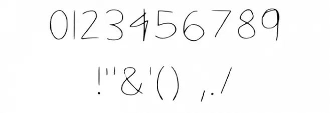 Puggos Messy Handwritin Regular Шрифта ДРУГИЕ символов