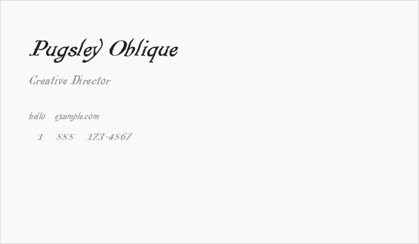 Pugsley Oblique Business Card